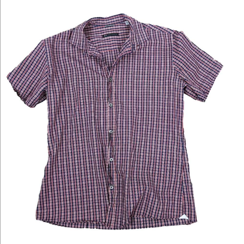 DANIELE ALESSANDRINI Plaid Short Sleeve Shirt Size 16